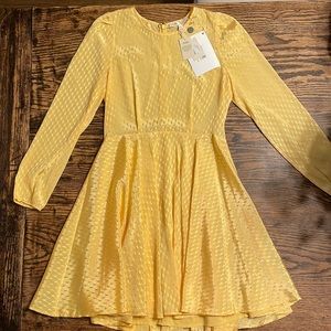 MAJE Jacquard Skater Dress, Yellow 38